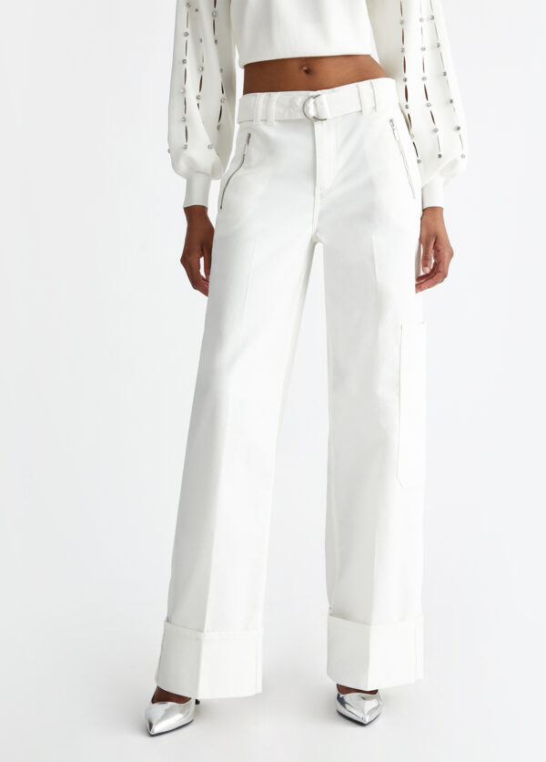 PANTALONI CARGO CON CINTURA - immagine 5