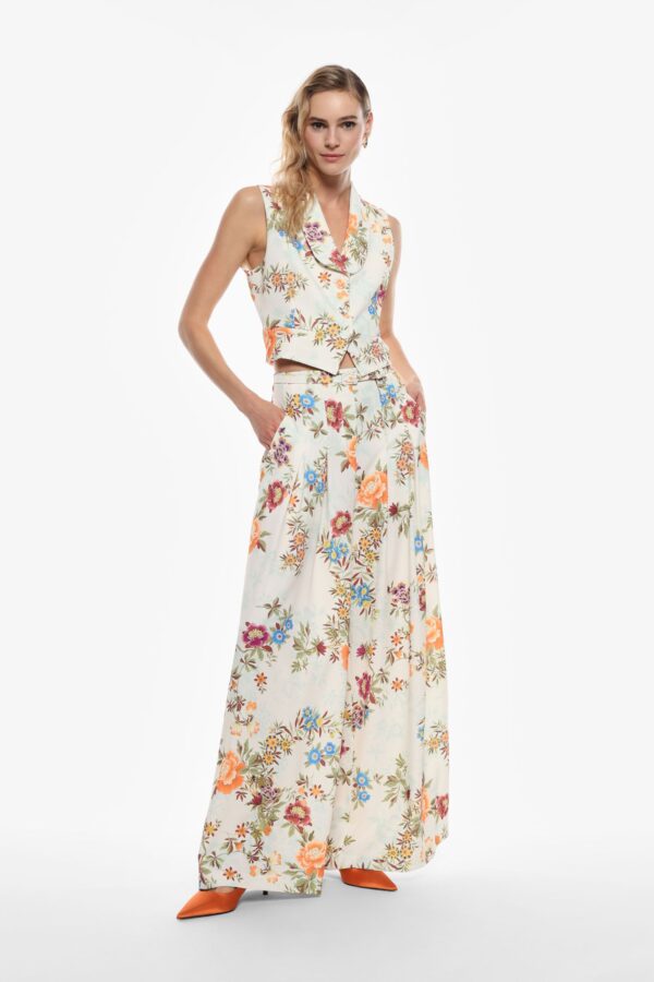 Pantaloni palazzo a vita alta stampati - immagine 2