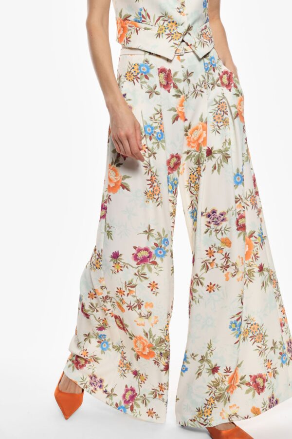 Pantaloni palazzo a vita alta stampati - immagine 3